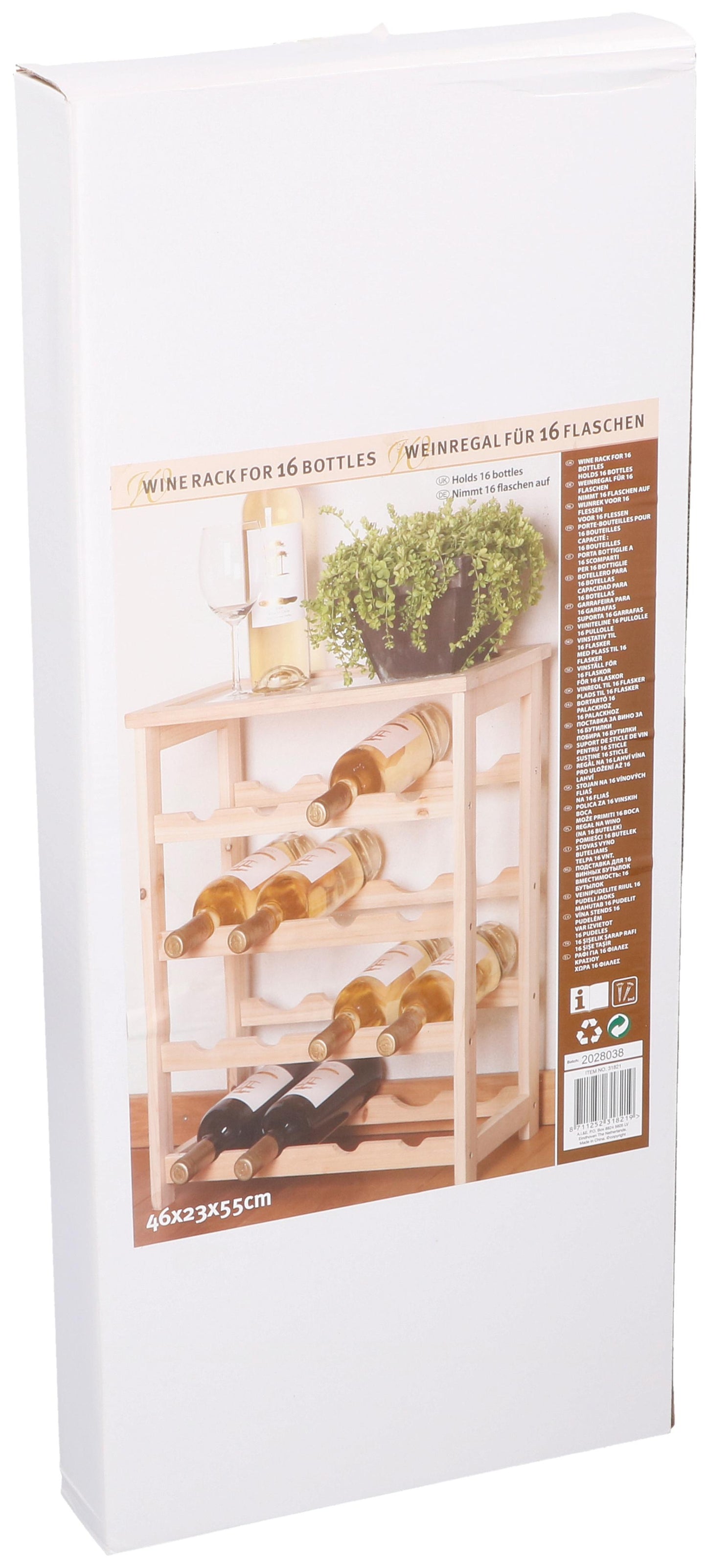 Wine Rack Wood 16Bottles