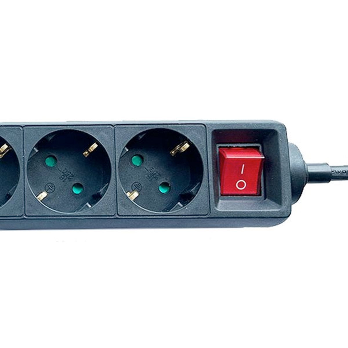 Socket 6 Way With Switch 1.5M Blk