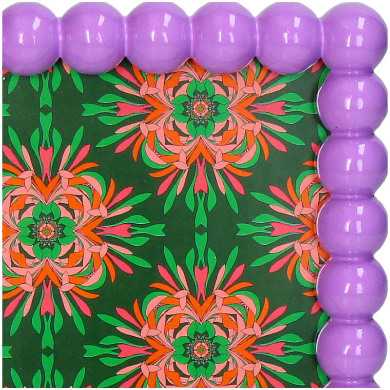 Beaded Photo Frame Polyresin – Purple