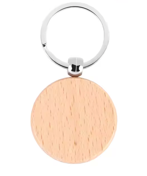 Ronde Sleutelhanger - Houtgelaserd