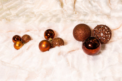 Xmas Bauble (100) Ass Brown Pl
