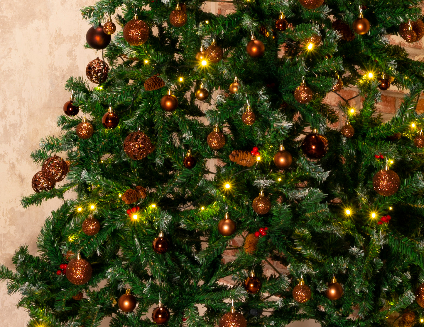 Xmas Bauble (100) Ass Brown Pl