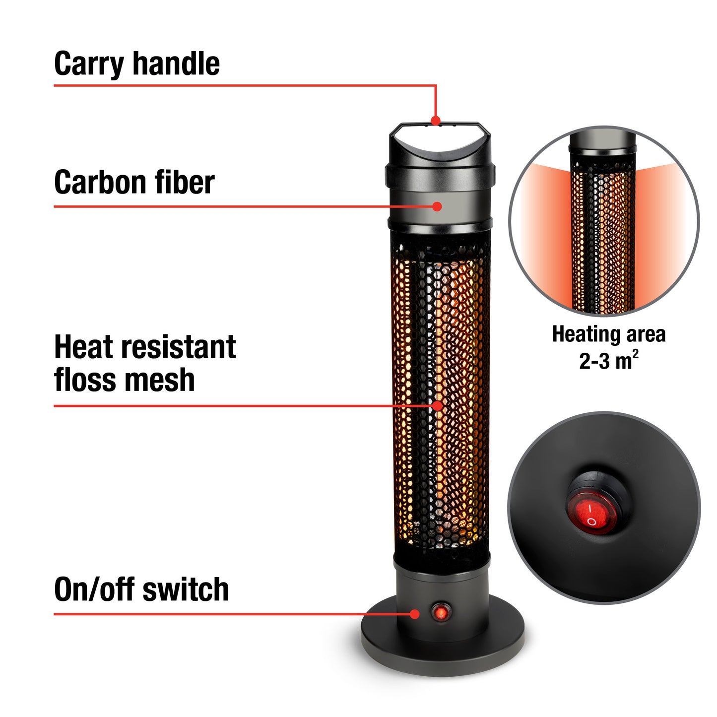 Heater Infrared 800W Carbon