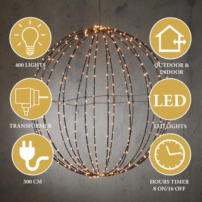 Ball Warm White 400Led 60Cm