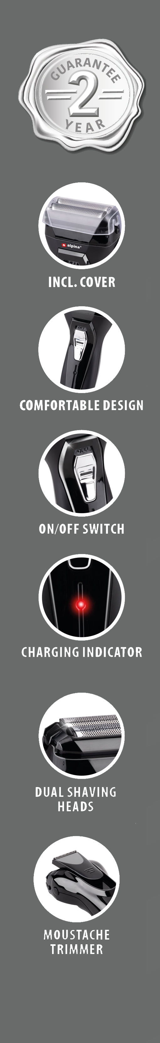 Shaver Dual Head 230V 600Mah