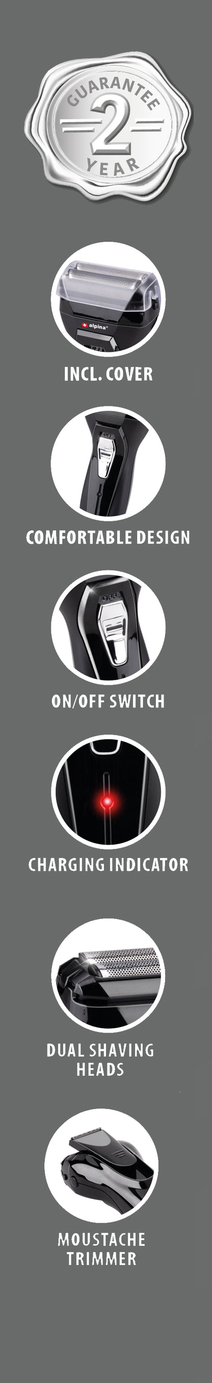 Shaver Dual Head 230V 600Mah