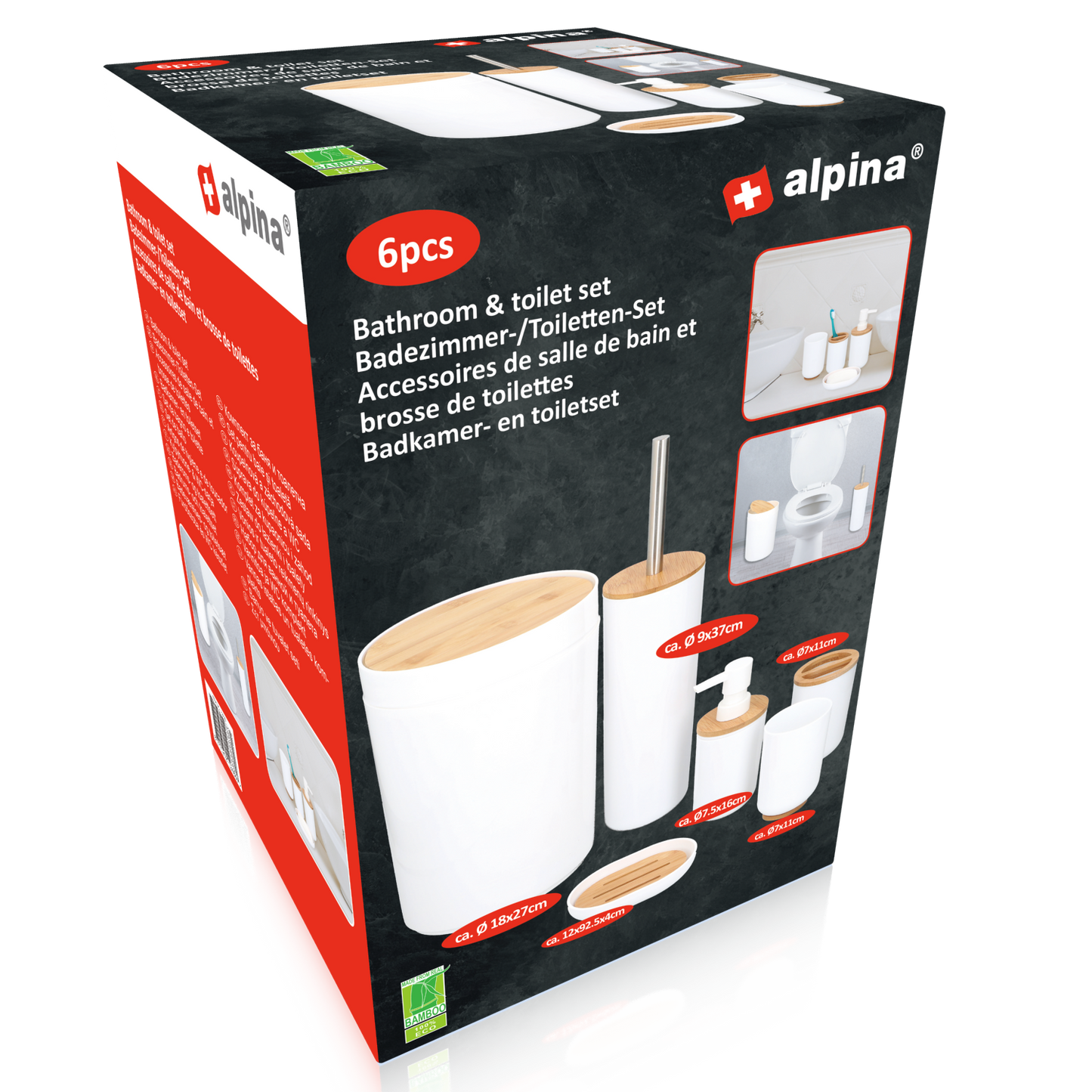 Bathroom & Toilet Set 6Pcs