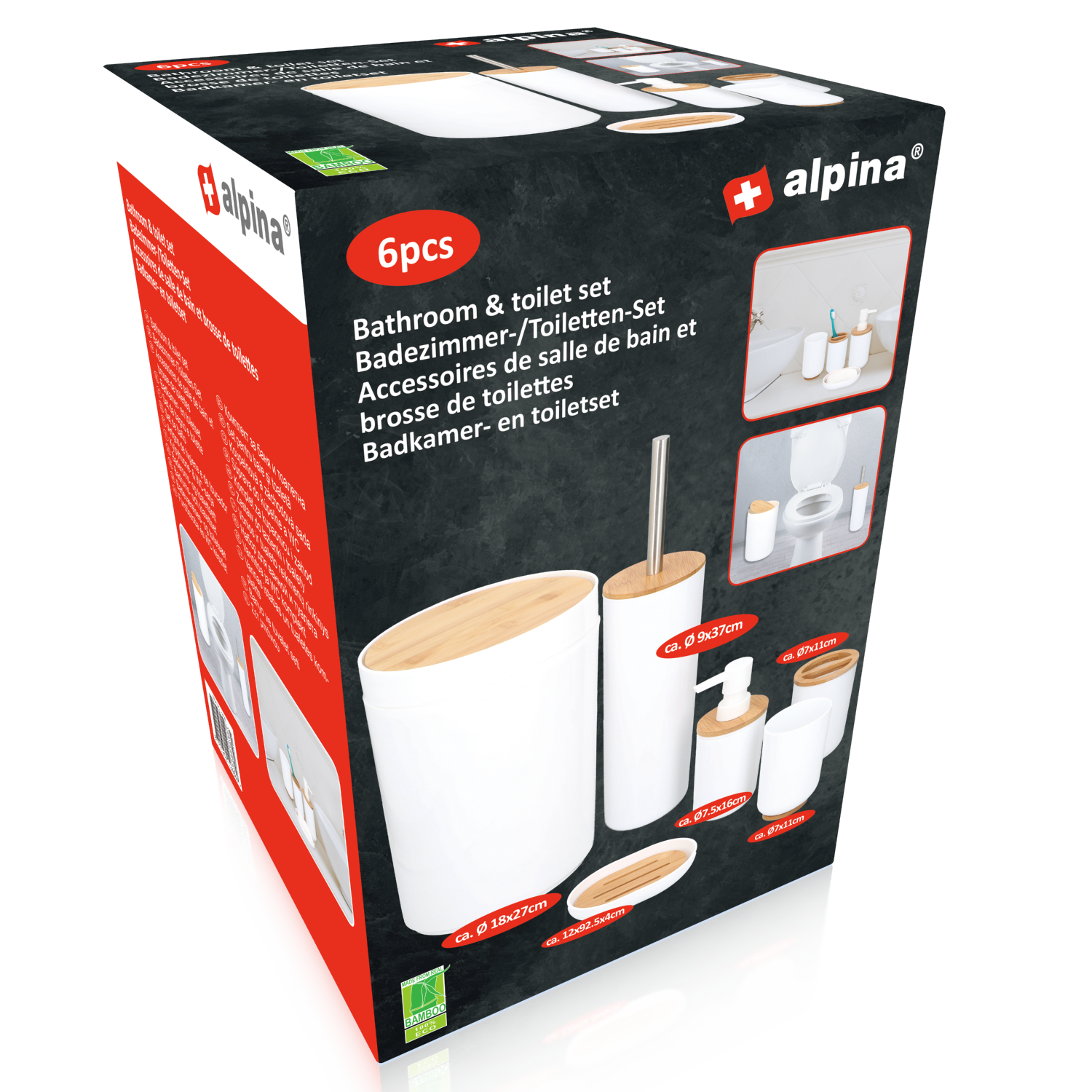 Bathroom & Toilet Set 6Pcs