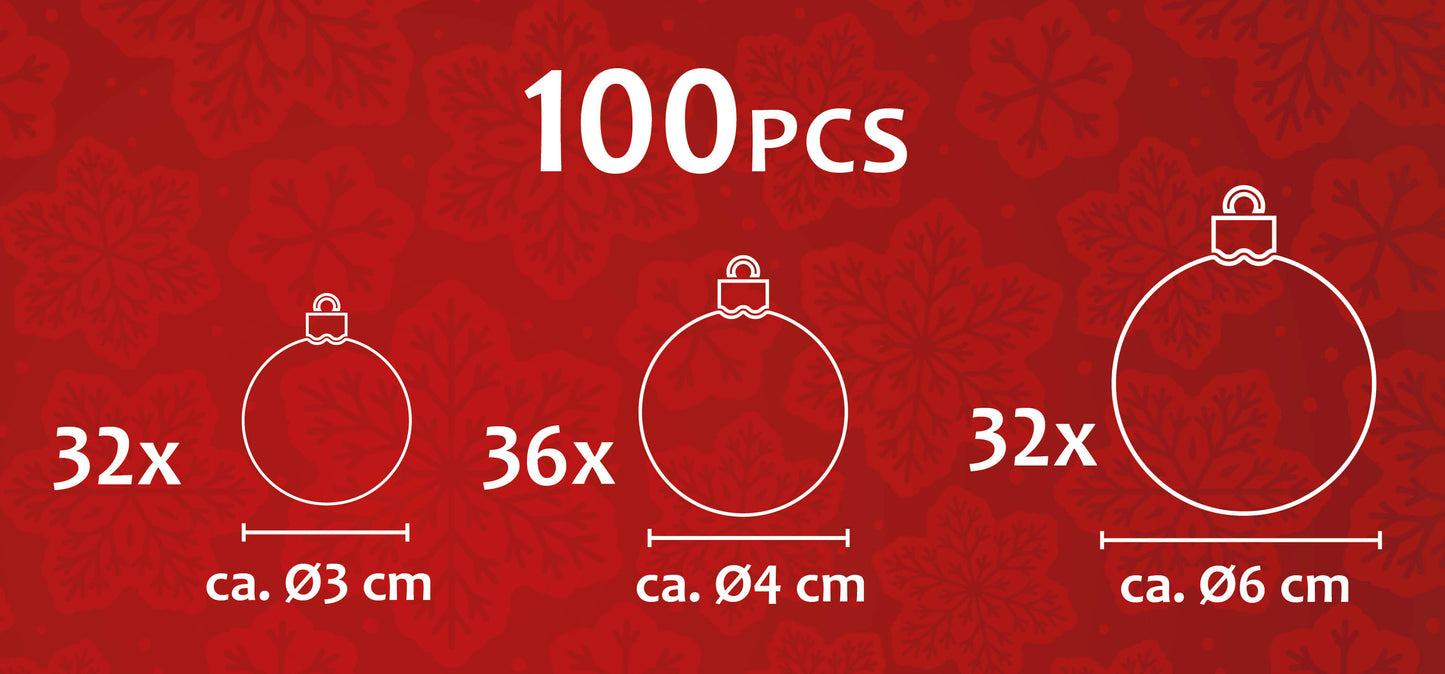 Xmas Bauble (100) Ass Brown Pl