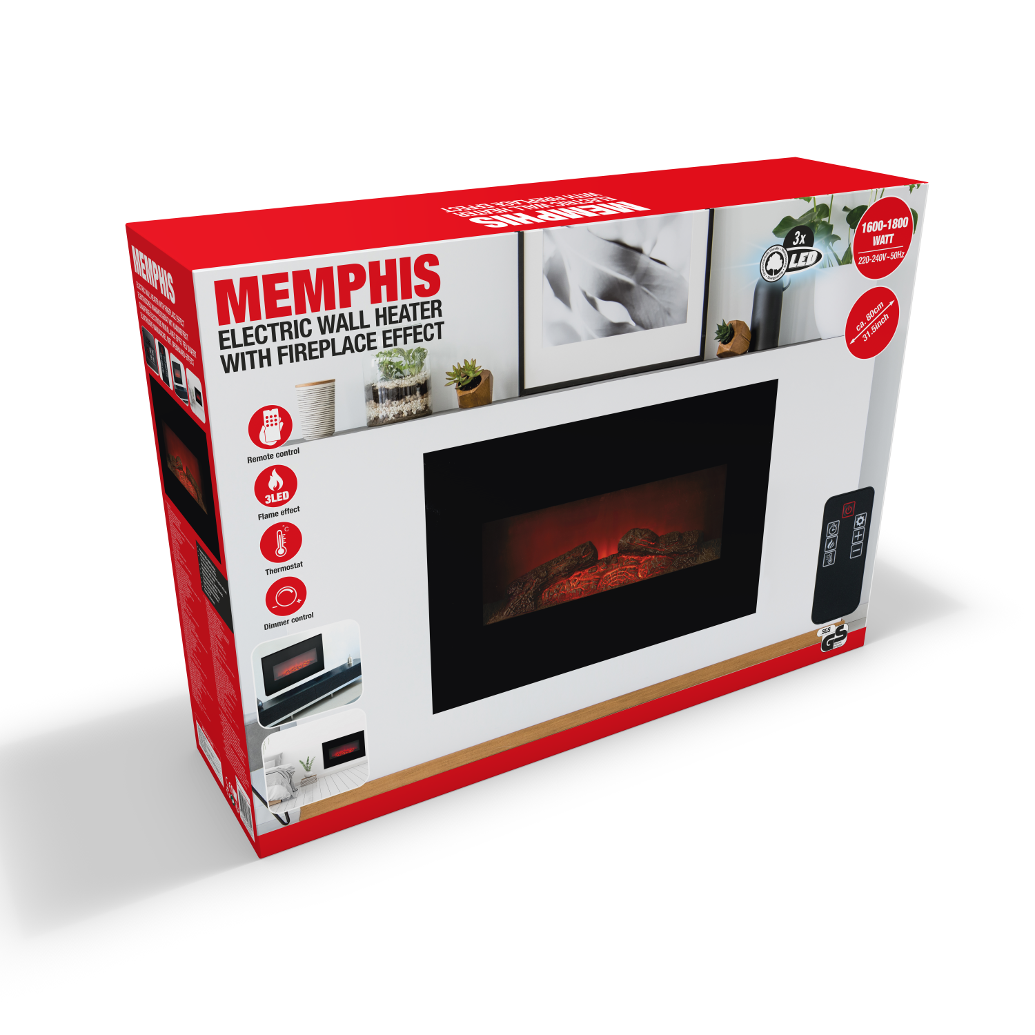 Heater Wall Memphis Led 80Cm