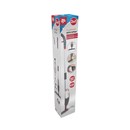Floor Mop W Spray 3Pc 640Ml