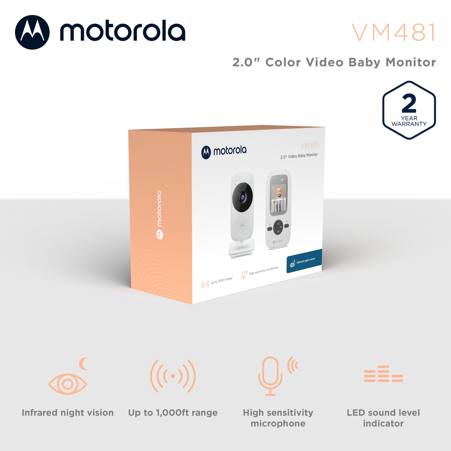 Baby Monitor Vm481 2" Wht
