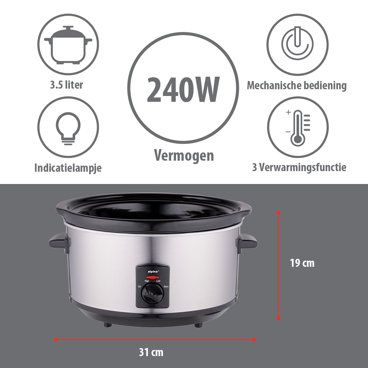 Slow Cooker 3.5L 240W