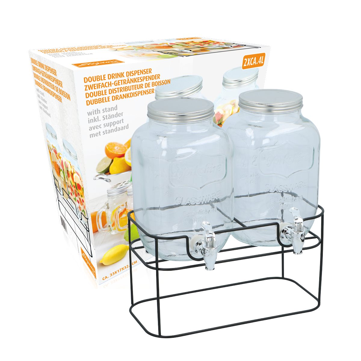 Drink Disp With Stand 4Lx 2Pcs
