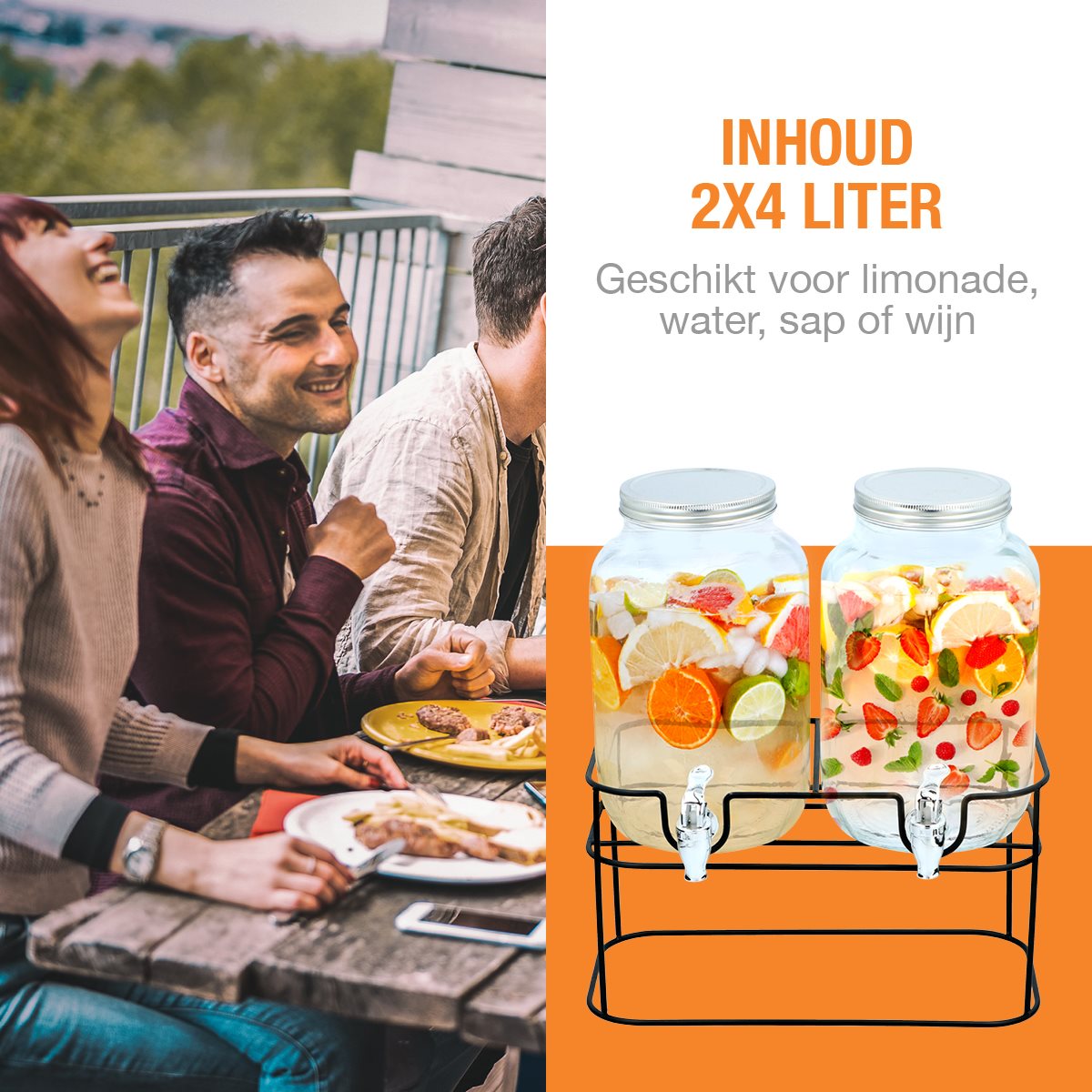 Drink Disp With Stand 4Lx 2Pcs