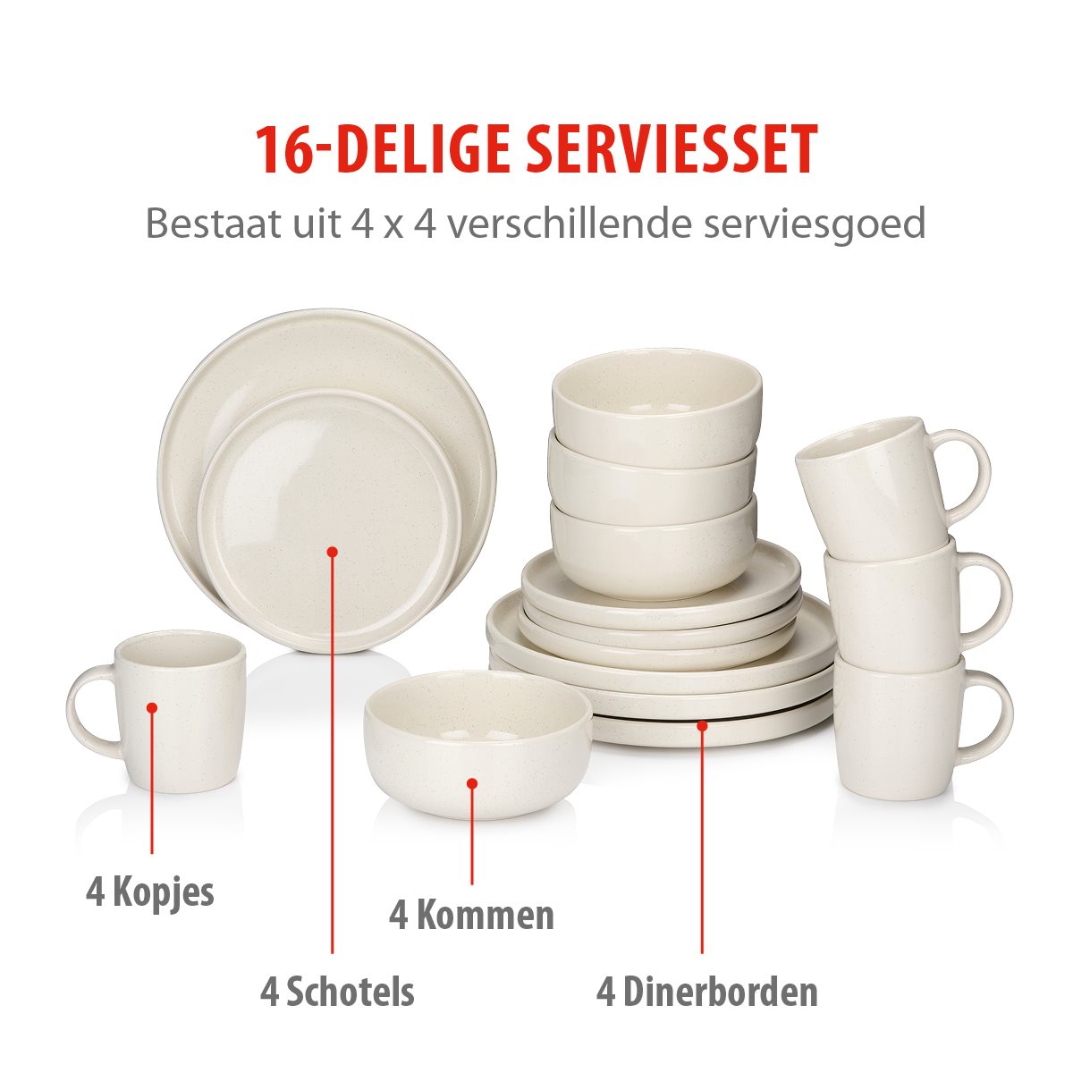 Dinnerware Set 16Pc Stoneware
