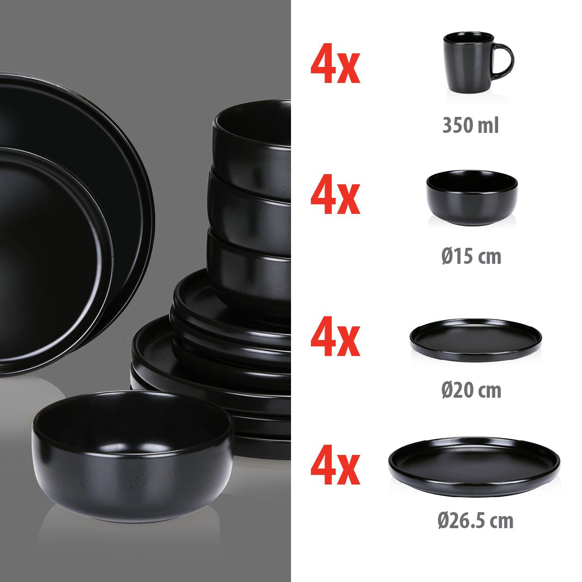 Dinnerware Set 16Pc Stoneware