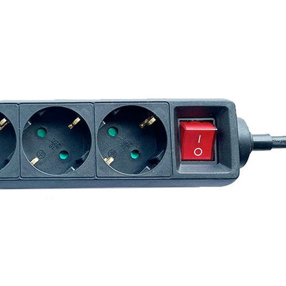 Socket 6 Way With Switch 1.5M Blk