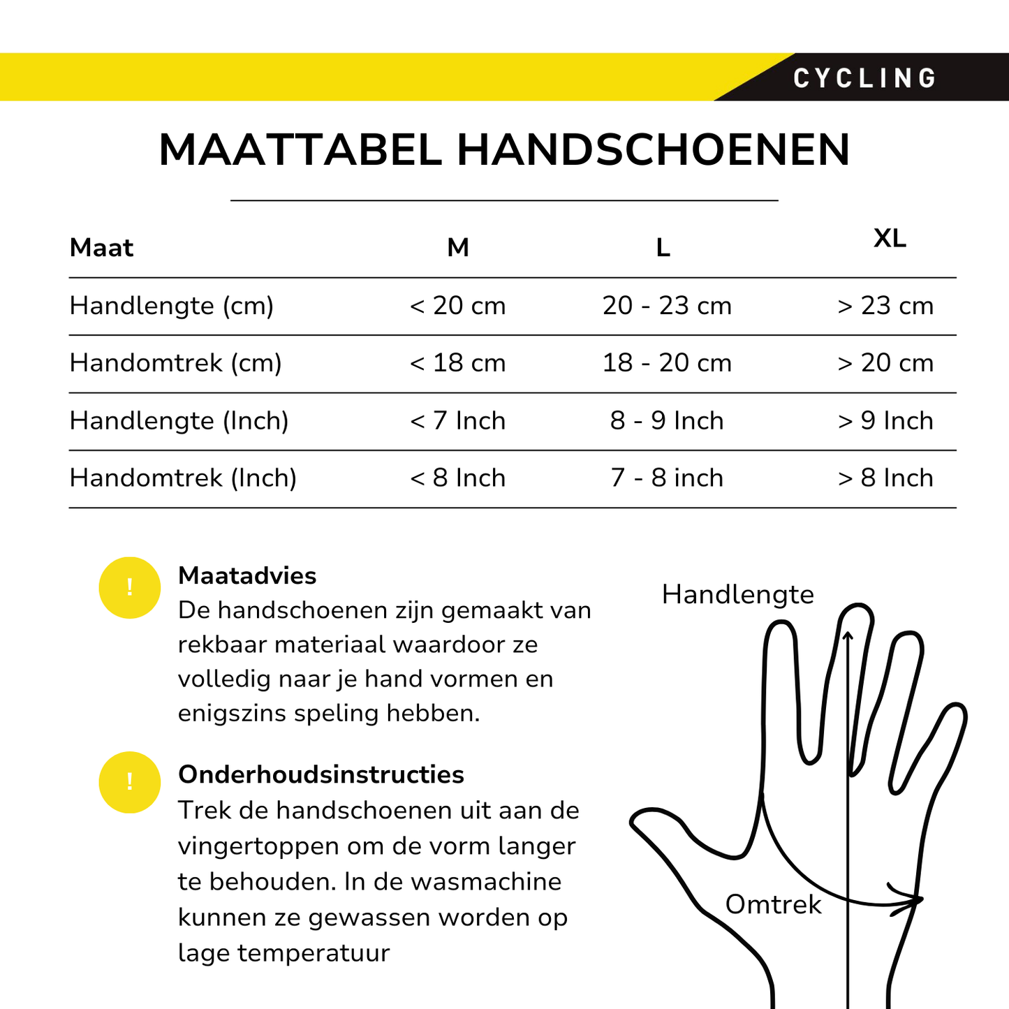 Fietshandschoenen Maat L