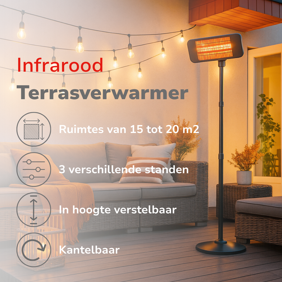Terrasverwarmer 650-2000W