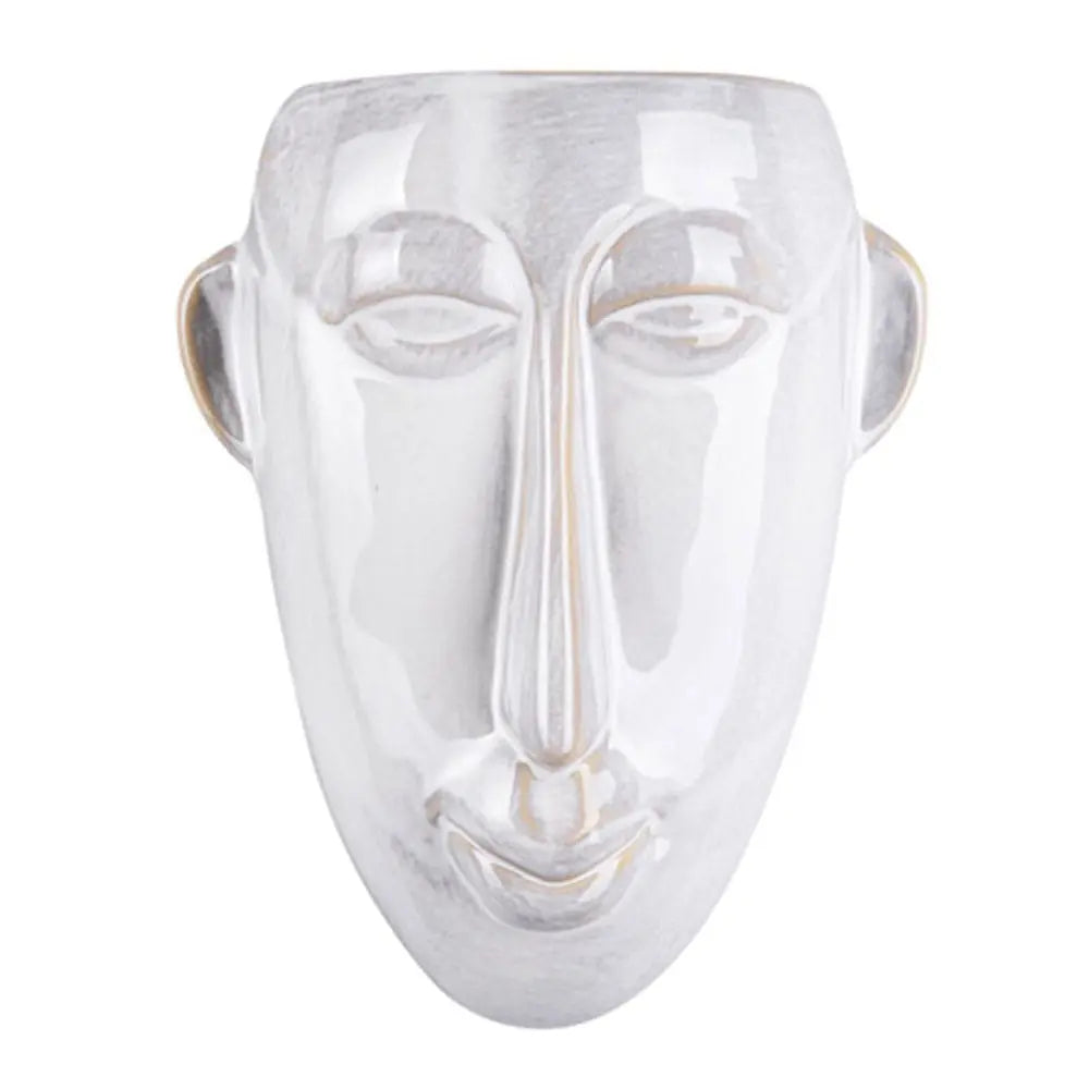 Wall Plant Pot - Mask Long - Glazed White - Present Time (Pt)