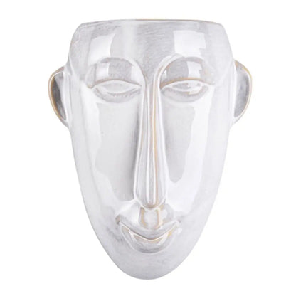 Wall Plant Pot - Mask Long - Glazed White - Present Time (Pt)