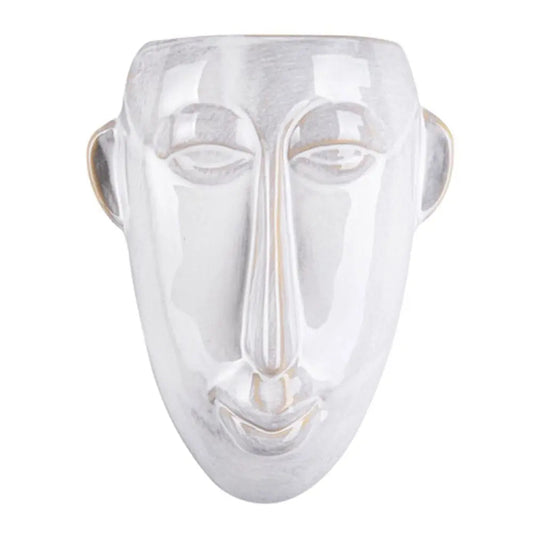 Wall Plant Pot - Mask Long - Glazed White - Present Time (Pt)