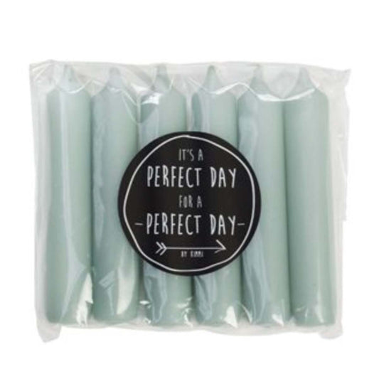 Rustik Lys - Dinner Candles - Pale Green (Per 6) - 2.15 X 12 Cm