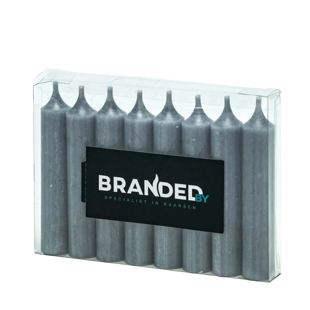 Dinner Candles 21X120 - Steel Gray - 8 Pieces