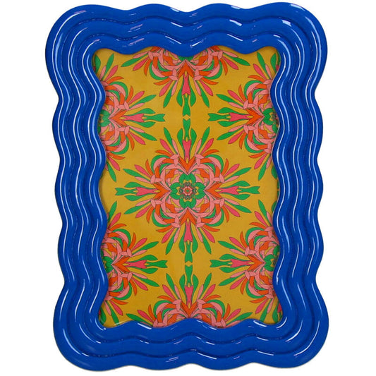 Curved Photo Frame Polyresin - Blue